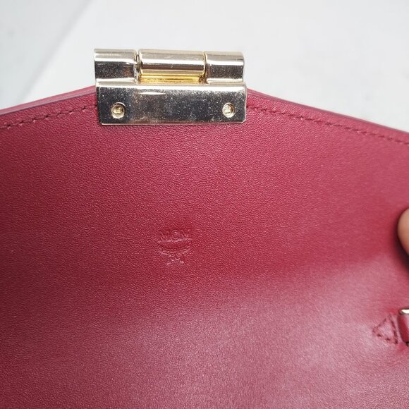 MCM Patricia Large Visetos Champagne Gold Wallet - Picture 6 of 11